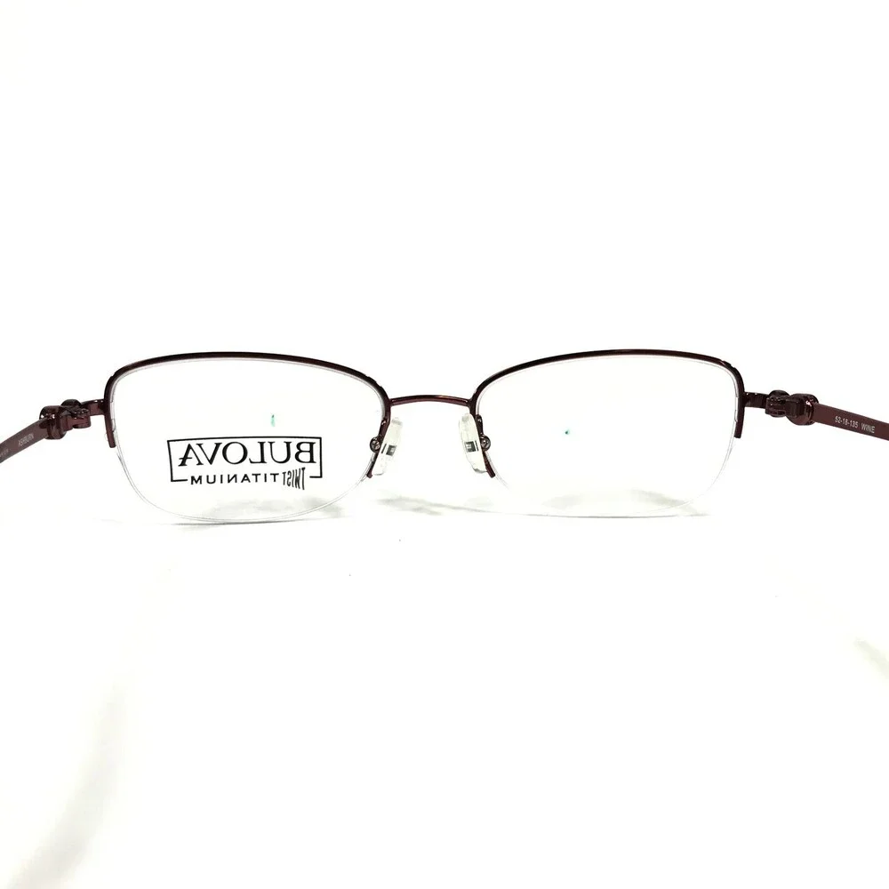 Bulova Eyeglasses Frames ASHBURN WINE Red Burgundy Cat Eye Half Rim 52-18-135